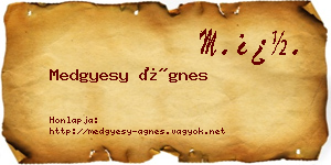 Medgyesy Ágnes névjegykártya